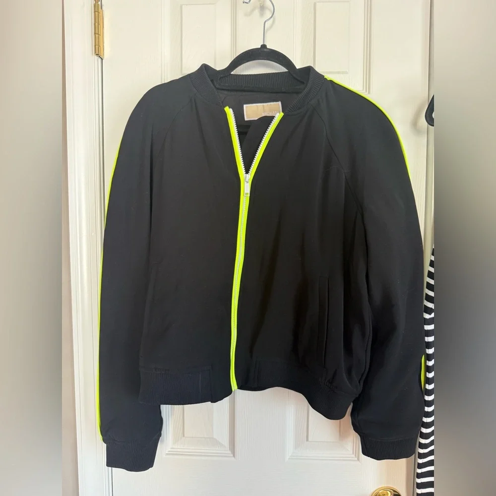 Michael Kors Black and Neon Green Striped Dress and Jacket Set - Picture 5 of 9